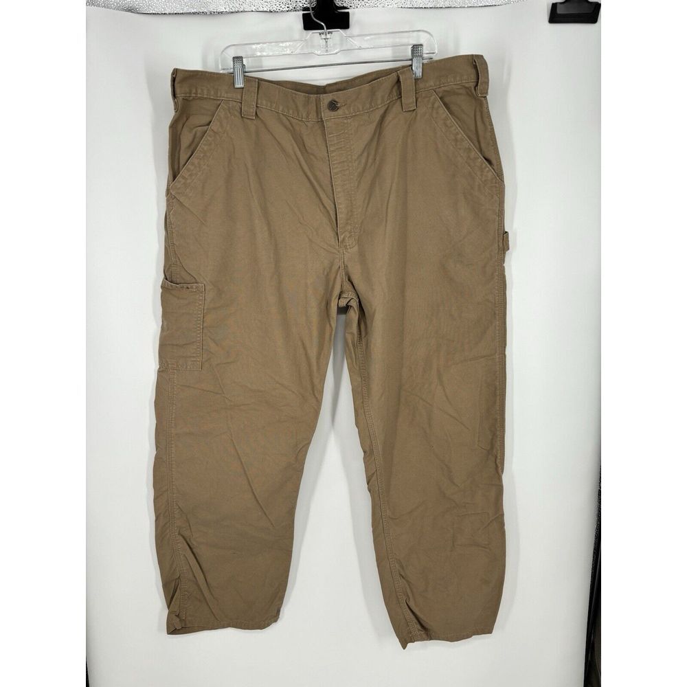 Carhartt Carpenter Pants Original Dungaree Fit B151 DKH Khaki Canvas Size 42x30